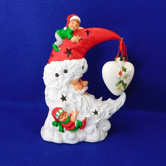 Santa Moon & Elf Tea Light & Christmas Ornament Holder Christmas Pierced - Picture 1 of 11
